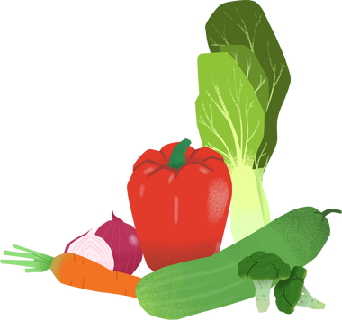 Red and Green Vegetables Illustration